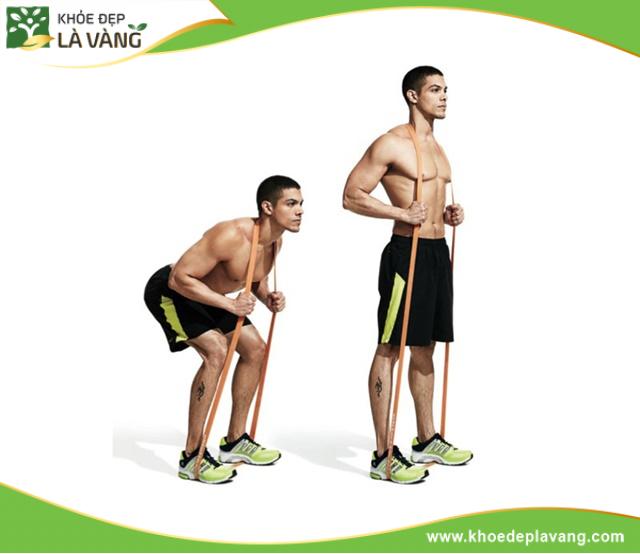 Bài tập tăng chiều cao cho nam với dây kháng lực hiệu quả