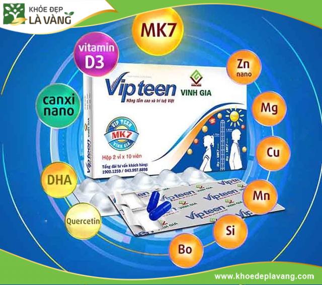 Thành phần thuốc tăng chiều cao Vipteen