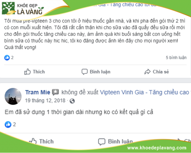 Một số bình luận trên trang facebook của Vipteen