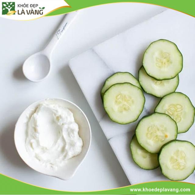 Dưa leo và sữa chua giúp dưỡng trắng da hiệu quả
