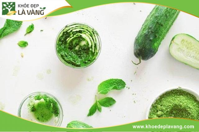 Dưa leo và lá bạc hà dưỡng ẩm và làm sáng da